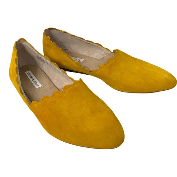 Chelsea & Violet Shoes - Chelsea & Violet Clara Suede Scalloped Ballet Flat